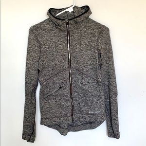 brooks running jacket grey